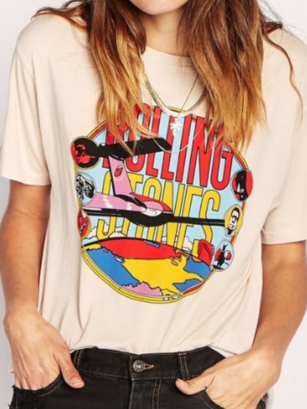 Free People x Daydreamer Rolling Stones Around The World 81 Short Sleeve Tee